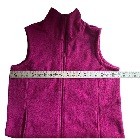 Lands End Womens Deep Pink Fleece Full Zip-Up Vest With Pockets Size Small 6-8 - Picture 6 of 7